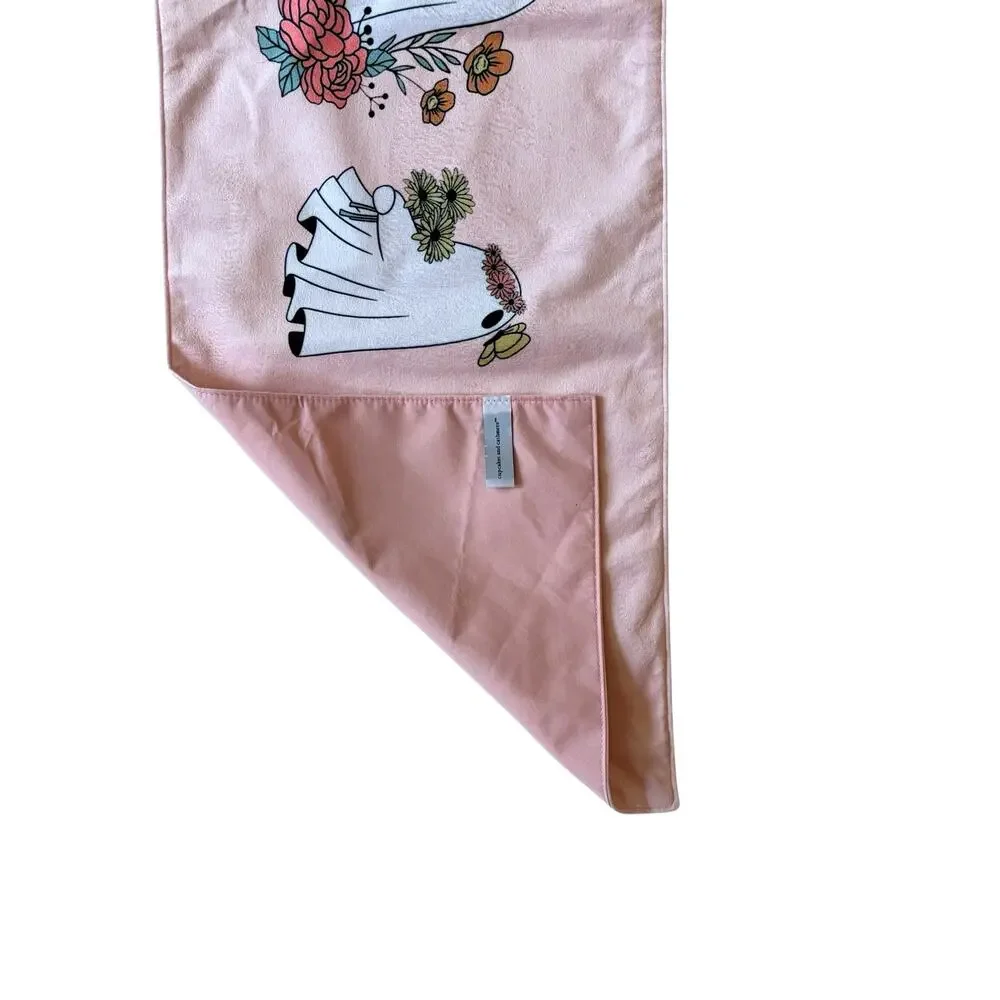 Cupcakes & Cashmere Pink Halloween Floral Ghost Table Runner 14x48 Fall NEW